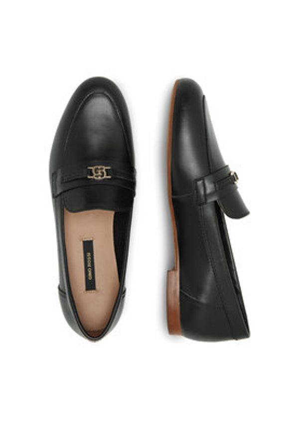 Gino Rossi - GINO ROSSI Loafersy AMBER-23453PE Czarny. Kolor: czarny. Materiał: skóra