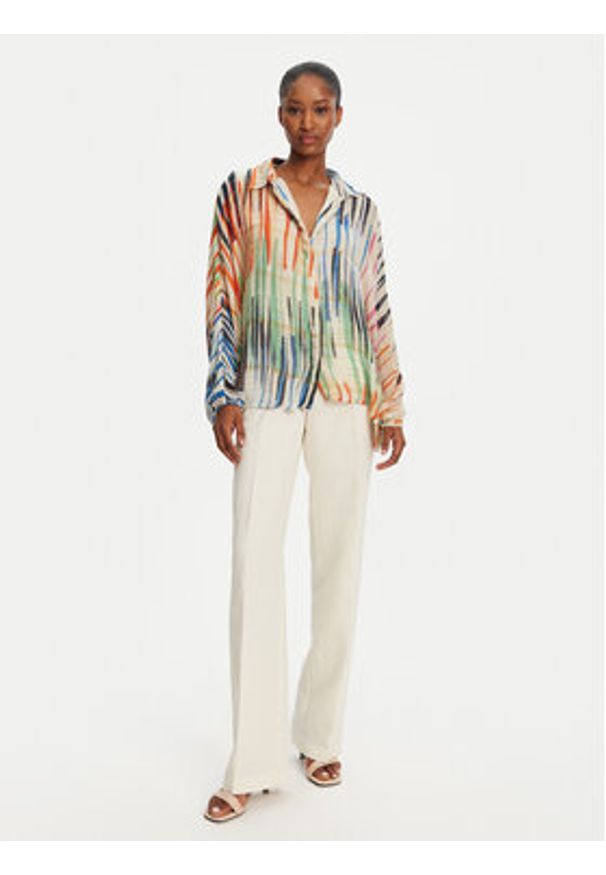 LOLA CASADEMUNT Koszula LS2515025 Kolorowy Relaxed Fit. Materiał: wiskoza. Wzór: kolorowy