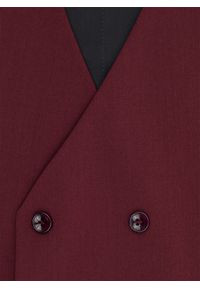 Pako Lorente - PAKO LORENTE - Bordowa dwurzędowa kamizelka męska. Kolor: czerwony. Materiał: poliester, wełna, elastan, wiskoza. Styl: elegancki, młodzieżowy #6