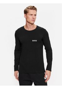 BOSS - Boss Longsleeve Ls-Shirt Rn Infinity 50499357 Czarny Slim Fit. Kolor: czarny. Materiał: bawełna. Długość rękawa: długi rękaw