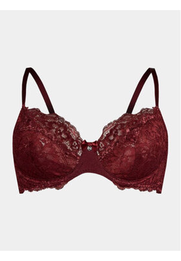 Hunkemöller Biustonosz balkonetka Marine 202706 Bordowy. Kolor: czerwony. Materiał: syntetyk