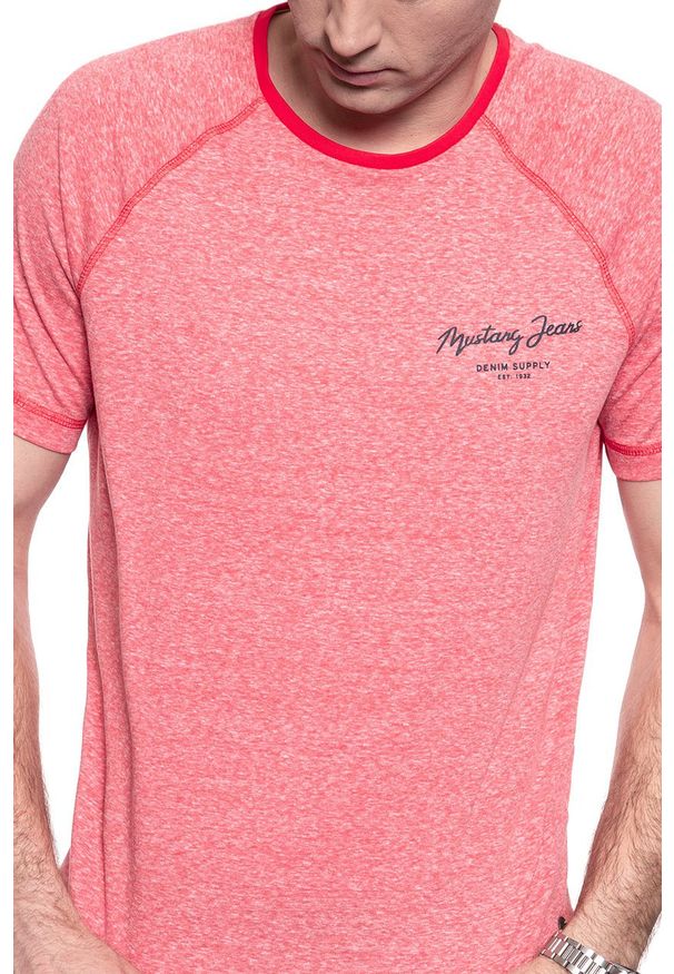 Mustang - MĘSKI T-SHIRT MUSTANG ALEX C SNOW HEATHER 1009510 7130