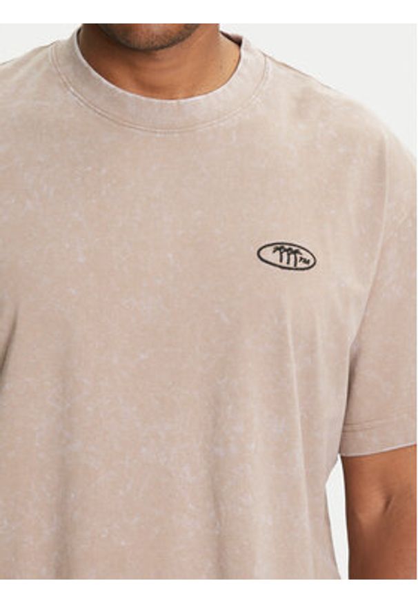 Jack & Jones T-Shirt Retreat 12277886 Beżowy Oversize. Kolor: beżowy. Materiał: bawełna