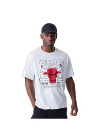New Era - T-shirt oversize Chicago Bulls NBA Outline Graphic. Kolor: biały #1
