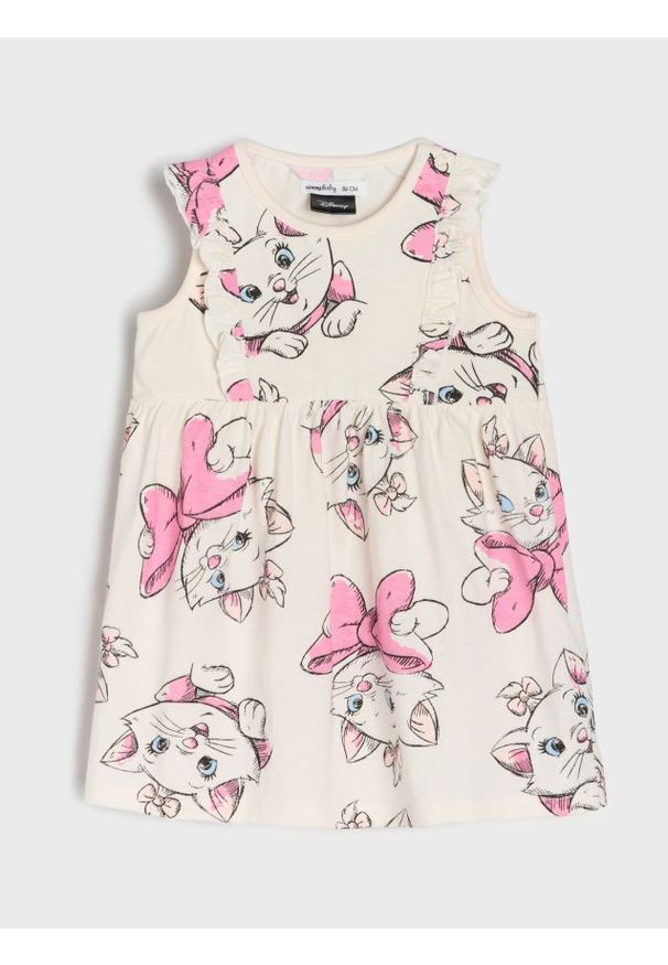 Sinsay - Sukienka The Aristocats - kremowy. Kolor: kremowy