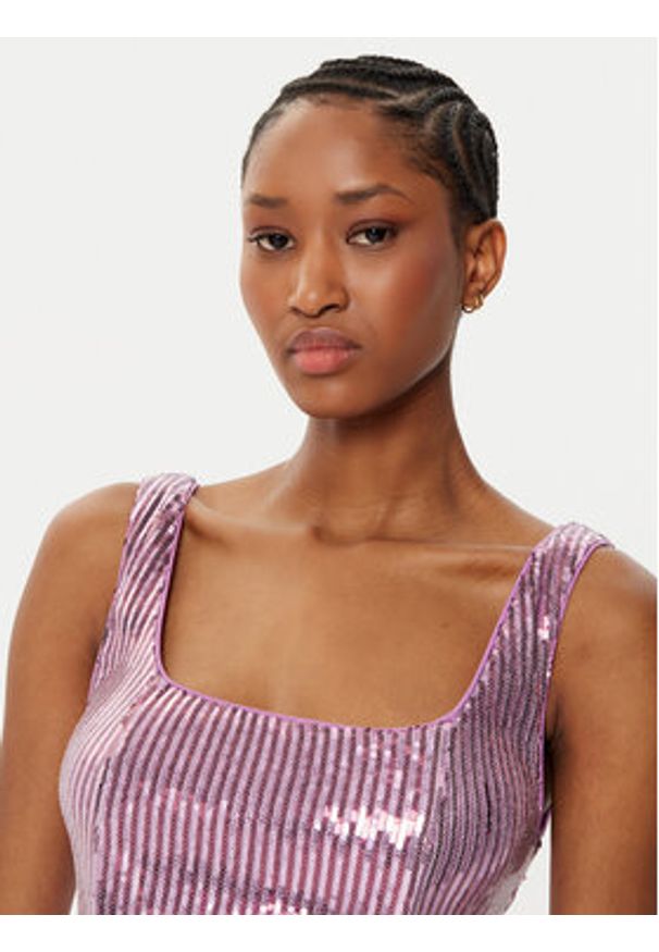 Fracomina Top FQ24WT2001W66701 Fioletowy Slim Fit. Kolor: fioletowy. Materiał: syntetyk