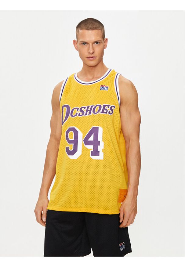 DC Tank top Showtime Jersey ADYKT03229 Żółty Regular Fit. Kolor: żółty. Materiał: syntetyk