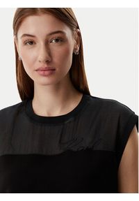 Karl Lagerfeld - KARL LAGERFELD Sukienka codzienna B2W13033 Czarny Regular Fit. Okazja: na co dzień. Typ kołnierza: dekolt w karo. Kolor: czarny. Materiał: syntetyk. Typ sukienki: proste. Styl: casual #3