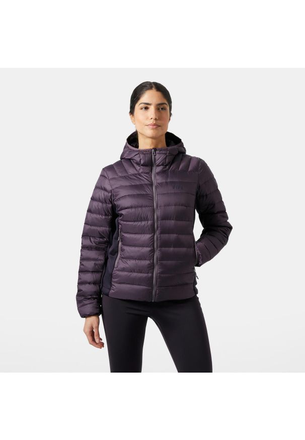 Damska kurtka hybrydowa Helly Hansen Verglas Down 2.0. Typ kołnierza: kaptur. Kolor: fioletowy. Materiał: puch. Sezon: zima. Sport: narciarstwo