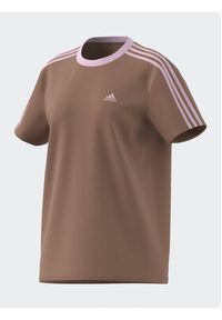 Adidas - adidas T-Shirt Essentials 3-Stripes T-Shirt IM2871 Brązowy Loose Fit. Kolor: brązowy. Materiał: bawełna #6