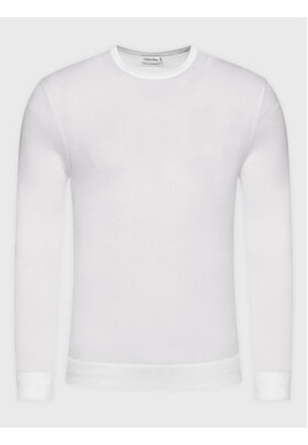 Calvin Klein Sweter Superior K10K109474 Biały Regular Fit. Kolor: biały. Materiał: wełna