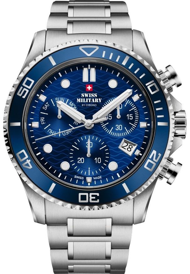 Zegarek Head Zegarek męski Swiss Military by Chrono SM34101.02 srebrny. Kolor: srebrny