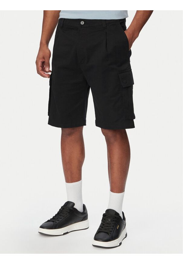 Hugo - HUGO Szorty materiałowe Craysen 50556891 Czarny Straight Fit. Kolor: czarny. Materiał: bawełna