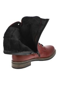 Czerwone Botki Rieker Ocieplane Obuwie Damskie. Okazja: na co dzień. Zapięcie: zamek. Kolor: czerwony. Materiał: skóra ekologiczna. Styl: casual, elegancki #5