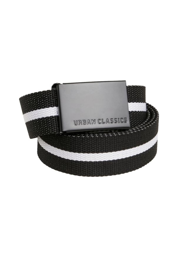 Urban Classics - Pas Biodrowy Męska W Paski Płótno. Kolor: biały, wielokolorowy, czarny. Wzór: paski