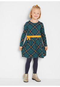 bonprix - Sukienka dziewczęca z dżerseju, bawełna organiczna. Typ kołnierza: kokarda. Kolor: niebieski. Materiał: jersey, bawełna #3