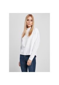 Bluza damska Urban Classics oversized high neck crew (grandes tailles). Kolor: biały #1