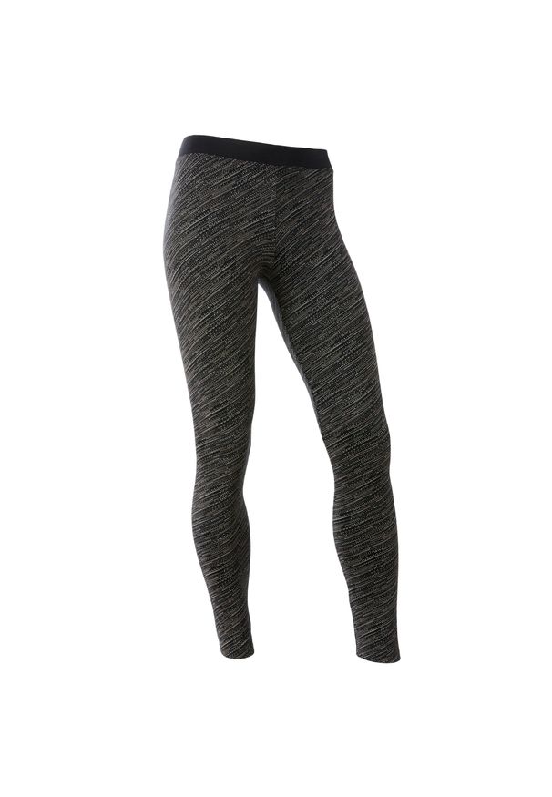 DOMYOS - Legginsy dziecięce Domyos 500. Kolor: czarny. Materiał: materiał, bawełna, elastan