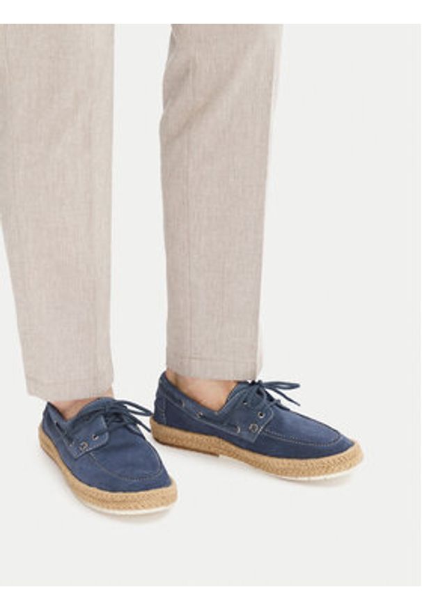 Gino Rossi Espadryle BUMPER-01 MI08 Niebieski. Kolor: niebieski. Materiał: zamsz, skóra