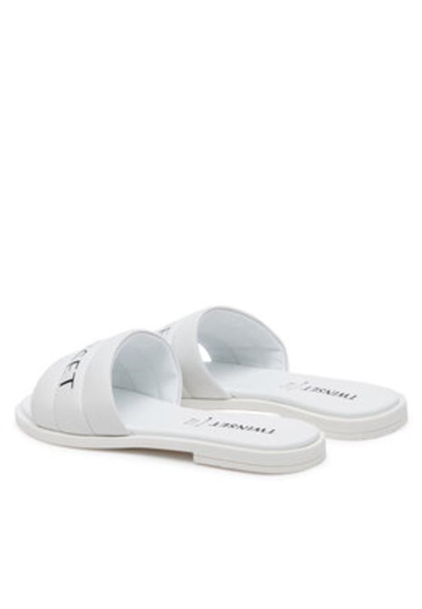 TwinSet - TWINSET Klapki 251GCJ040 Biały. Kolor: biały. Materiał: skóra
