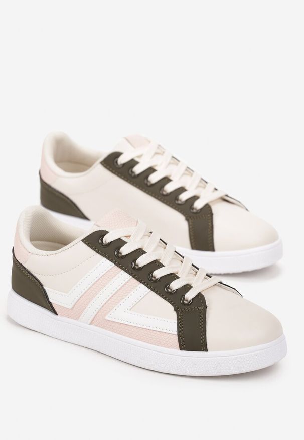 Born2be - Jasnobeżowe Sneakersy Sznurowane Baronsa. Okazja: na co dzień. Kolor: beżowy