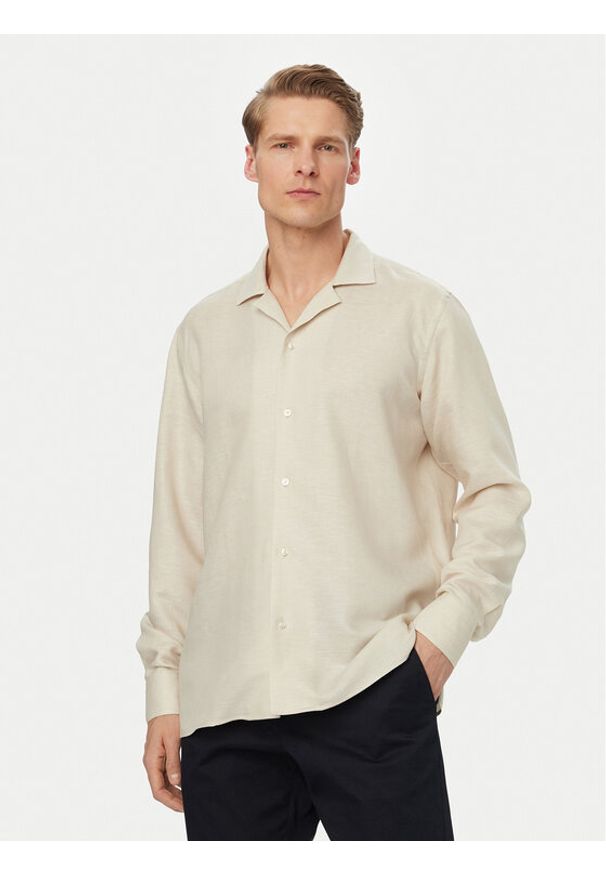 BOSS Koszula H-Joe 50561616 Beżowy jasny Regular Fit. Kolor: beżowy. Materiał: lyocell