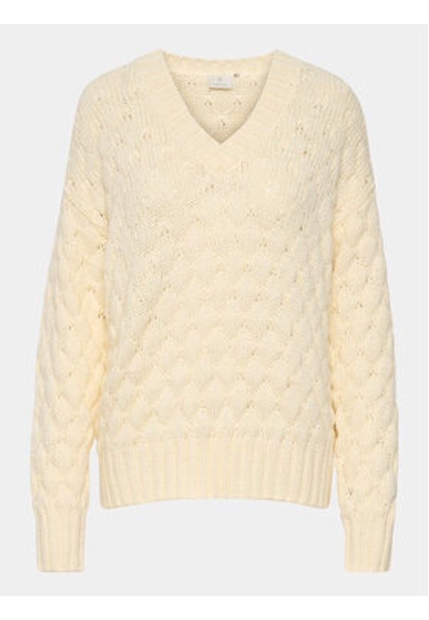 Kaffe Sweter Katinka 10507747 Écru Loose Fit. Materiał: syntetyk