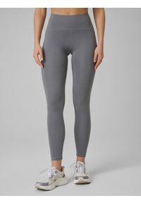 4f - 4F Legginsy treningowe szybkoschnące damskie - szare XS. Stan: podwyższony. Kolor: szary. Materiał: włókno. Długość: długie. Sport: fitness #2