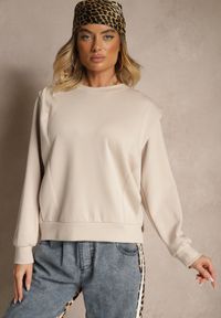 Renee - Beżowa Bluza z Wiskozą z Szerokimi Ramionami Alioris. Okazja: na co dzień. Kolor: beżowy. Materiał: wiskoza. Styl: elegancki, casual #4