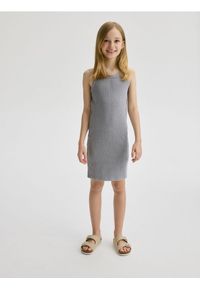 Reserved - Sukienka z efektem sprania - jasnoszary. Kolor: szary. Materiał: bawełna, dzianina #1