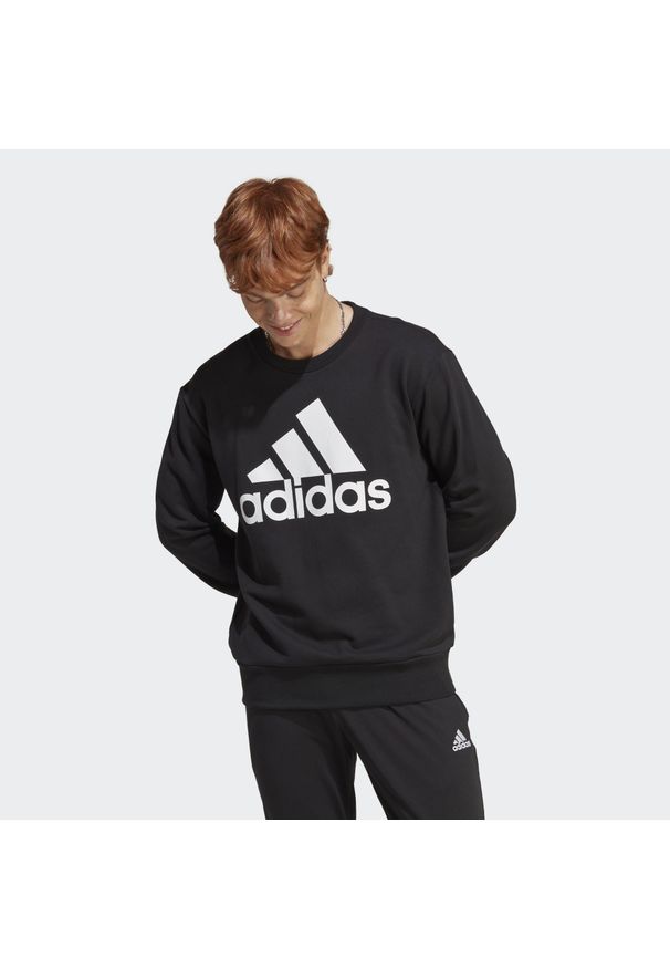 Adidas - Essentials French Terry Big Logo Sweatshirt. Kolor: czarny. Materiał: materiał