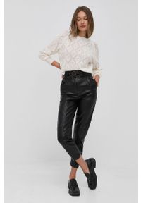 TwinSet - Twinset spodnie damskie kolor czarny proste high waist. Stan: podwyższony. Kolor: czarny #2
