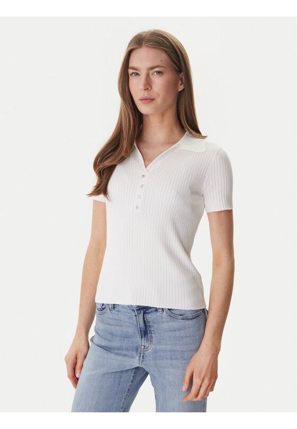 DKNY Polo DJ6R0236 Écru Regular Fit. Typ kołnierza: polo. Materiał: wiskoza