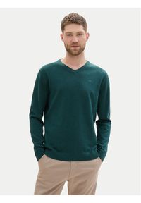 Tom Tailor Sweter 1039806 Zielony Regular Fit. Kolor: zielony. Materiał: bawełna #1