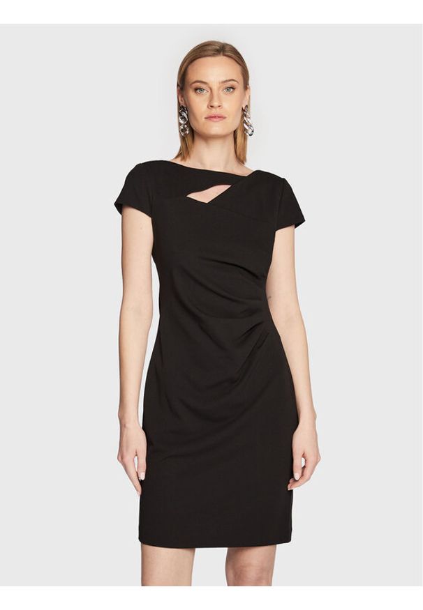 DKNY Sukienka codzienna DD2H1240 Czarny Regular Fit. Okazja: na co dzień. Kolor: czarny. Materiał: syntetyk. Typ sukienki: proste. Styl: casual