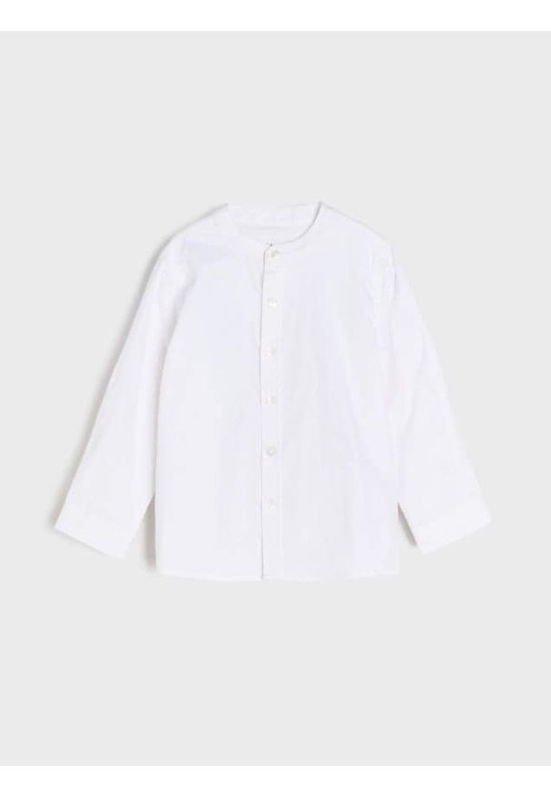 Sinsay - Koszula - biały. Typ kołnierza: kołnierzyk stójkowy. Kolor: biały