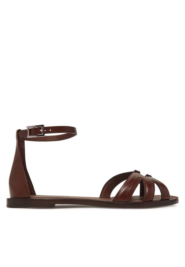 Max Mara Sandały 2514521092600 Brązowy. Kolor: brązowy. Materiał: skóra