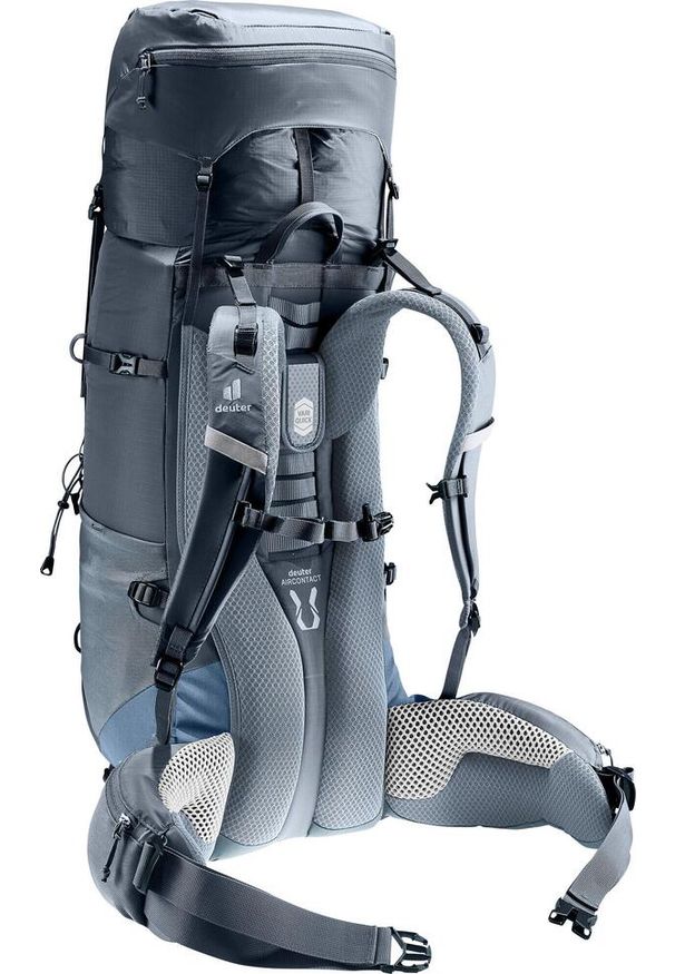 Plecak trekkingowy Deuter Aircontact Lite 40 + 10 - black/marine. Kolor: niebieski, wielokolorowy, czarny. Styl: marine