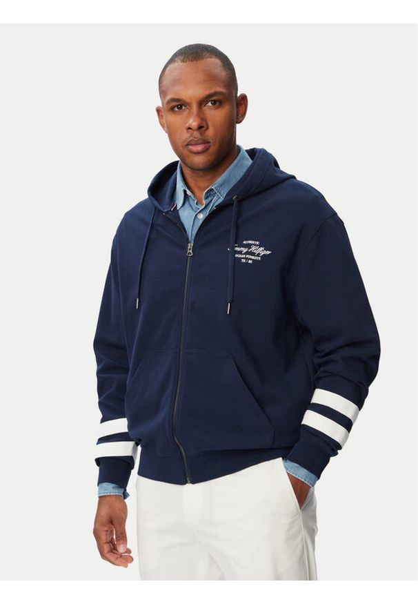 TOMMY HILFIGER - Tommy Hilfiger Bluza Nautical MW0MW43184 Granatowy Regular Fit. Kolor: niebieski. Materiał: bawełna