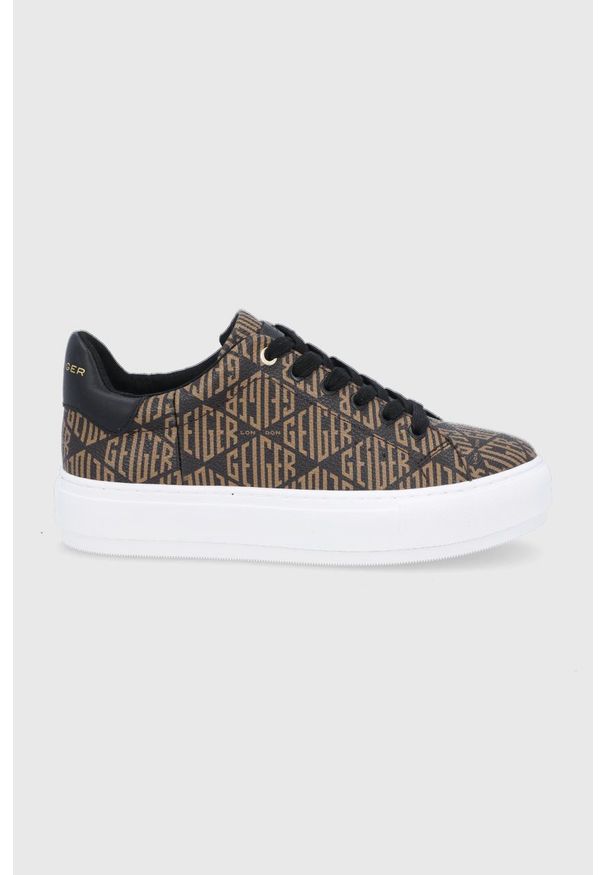 Kurt Geiger London - Buty LANEY. Nosek buta: okrągły. Zapięcie: sznurówki. Kolor: brązowy. Obcas: na platformie