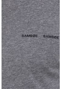 Samsoe & Samsoe - Samsoe Samsoe Longsleeve bawełniany kolor szary gładki. Okazja: na co dzień. Typ kołnierza: golf. Kolor: szary. Materiał: bawełna. Długość rękawa: długi rękaw. Wzór: gładki. Styl: casual #3