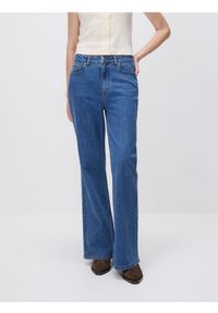 Reserved - Jeansy straight z haftem - indigo jeans. Wzór: haft #1