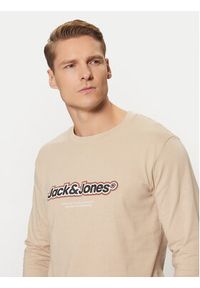 Jack & Jones Longsleeve Vesterbro 12266419 Beżowy Relaxed Fit. Kolor: beżowy. Materiał: bawełna. Długość rękawa: długi rękaw