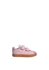 Adidas - Buty dla dzieci VL Court 3.0. Zapięcie: pasek. Kolor: wielokolorowy, różowy, brązowy. Sport: tenis