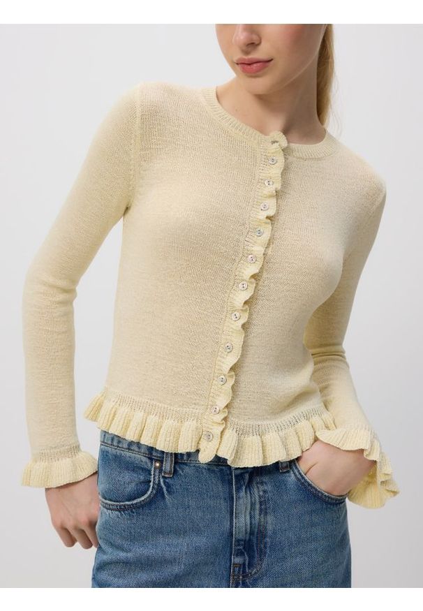 Reserved - Sweter z guzikami - Inny. Materiał: dzianina, wiskoza. Wzór: gładki