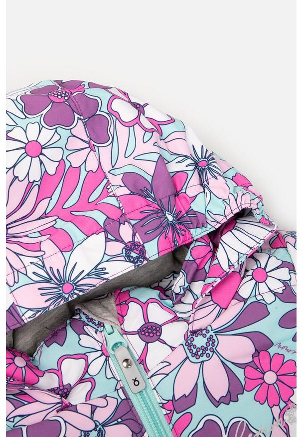 Kurtka narciarska dziecięca snowboard Lemon Explore ZL3 kolorowa. Typ kołnierza: kołnierzyk stójkowy, kaptur. Kolor: wielokolorowy. Materiał: poliester. Wzór: kolorowy. Sezon: zima. Sport: snowboard, narciarstwo