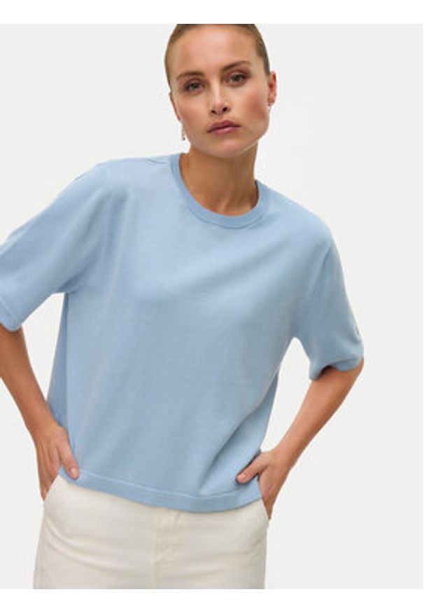 Vero Moda Sweter Silje 10320460 Błękitny Oversize. Kolor: niebieski. Materiał: wiskoza