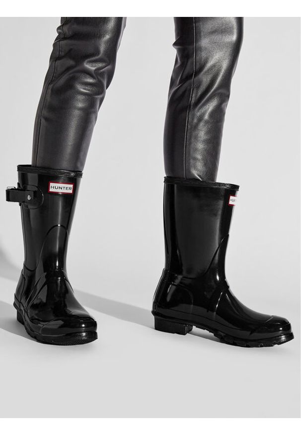 Hunter Kalosze Original Gloss Short WFS1000RGL Czarny. Kolor: czarny. Materiał: kauczuk