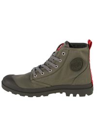 Buty sportowe Sneakersy unisex, Palladium Pampa Hi Dare. Wysokość cholewki: za kostkę. Zapięcie: sznurówki. Kolor: szary, wielokolorowy, zielony. Materiał: materiał, guma, syntetyk. Szerokość cholewki: normalna. Sport: turystyka piesza