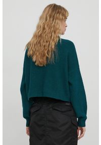 Hollister Co. sweter damski kolor zielony z półgolfem. Kolor: zielony. Materiał: dzianina. Wzór: gładki #4